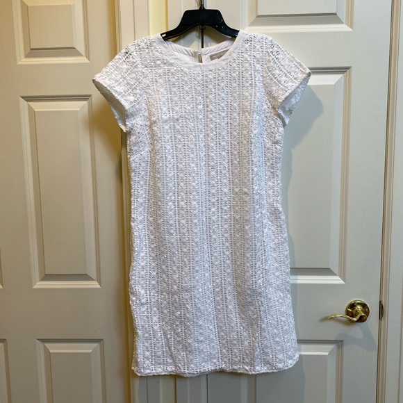 Banana Republic White Eyelet Shift Dress - Picture 5 of 8
